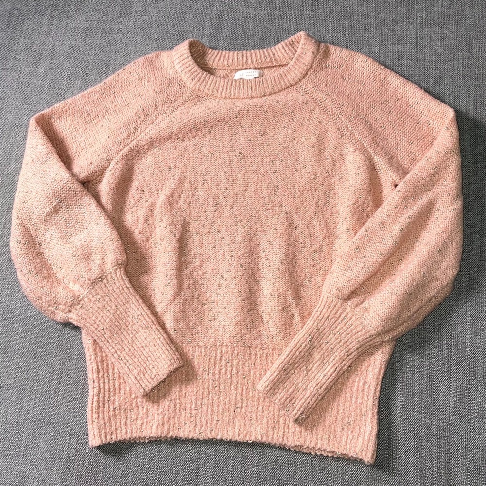 LC Lauren Conrad Sweater Womens XS Pink Flecked Metallic Glitter Details Knitted